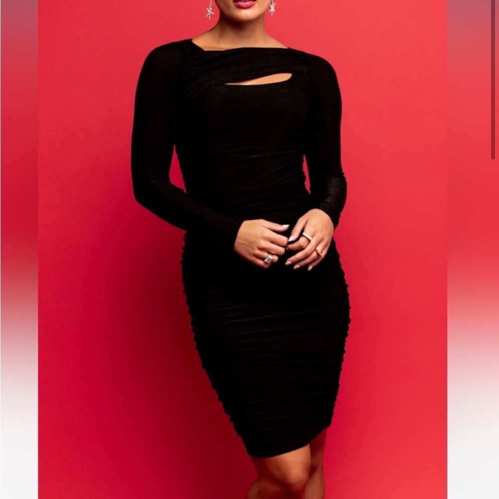 Rachel parcell Black ruched dress